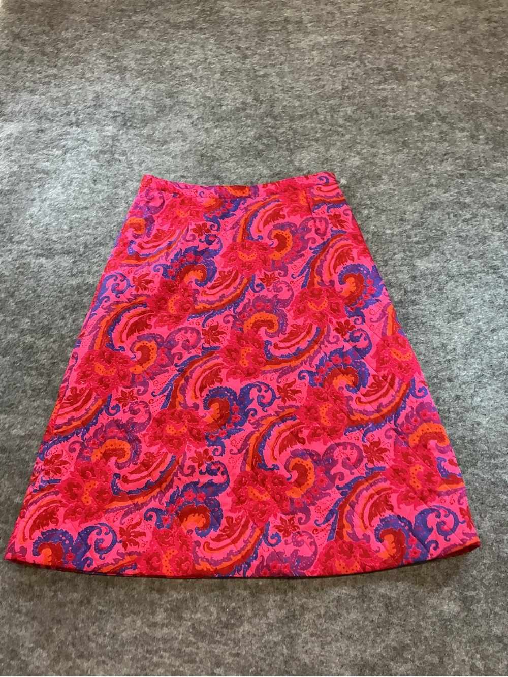 Horses Atelier 60s Psychedelic Quilted Vibrant Pink Paisley A-Line Skirt Size 2